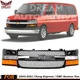 Front Grille Assembly + Headlight Kit For 2003-21 Chevy Express / GMC Savana Van