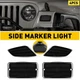 Smoke Bumper Fender Side Marker Light Housings For 1997-2006 Jeep Wrangler TJ