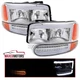 Fits 2000-2006 GMC Sierra Yukon XL Denali LED Tube Headlights+Bumper Signal Lamp