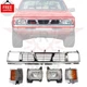 For 93-94 Nissan D21 / 95-97 Pickup Front Grille Chrome Headlights Corner Lights