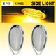 2x Clear Lens 5-7/8" Amber 15Led Side Marker Lamp Turn Signal Fits Freightliner