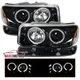 Jet Black LED Projector Headlights Fits 1999-2006 GMC Sierra Yukon Bumper Lamps
