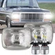 5x7"7x6" LED Headlights H4 LED Bulb Combo For 1976-1986 Ford F150 F-150 Pickup