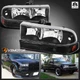 Black Headlights Bumper Lamps Fits 1998-2004 Chevy S10 Blazer Pickup Left+Right