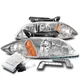 FOR 00 01 02 CHEVY CAVALIER CHROME HEADLIGHT LAMP W/BUMPER LED DRL+HID KIT LH+RH FOR 00 01 02 CHEVY CAVALIER CHROME HEADLIGHT LAMP W/BUMPER LED DRL+HID KIT LH+RH