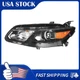 Left Headlight Assembly Halogen Projector Fits 16-18 Chevy Malibu Black Amber
