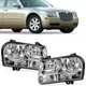 Pair Headlights Replacement For 2005-2010 CHRYSLER 300 Halogen Chrome Headlamps