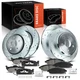 Drilled Brake Rotors & Brake Pads for Jeep Commander Grand Cherokee Front & Rear