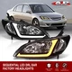 Chrome OE Style Sequential LED DRL Head Light Lamp Set For 2004-2005 Honda Civic