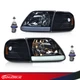 Fit for F-150 Expedition 97-04 Black/ Smoked Led DRL Headlights & Corner Lights