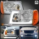 Fits 2001-2011 Ford Ranger LED Tube Clear Headlights Headlamps Left+Right 01-11