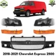 Front Grille Assembly Black & Headlights For 2018-2021 Chevrolet Express 2500