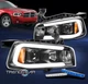 For 2006-2010 Dodge Charger LED Tube Projector Black Headlight Lamp+Blue DRL Kit