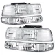 4pcs Headlights ASSY For 1999-2002 Chevy Silverado 2000-2006 Tahoe Suburban 1500