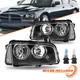 For 2006-2010 Dodge Charger Black Headlights Clear Corner Lamps Left +Right Pair