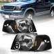 Pair Black Headlights Corner Signal Lights For 2002 2003 2004 2005 Ford Explorer