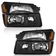 Headlights For 2002-2006 Chevy Avalanche Body Cladding Black Assembly 1500 2500