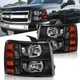Set 2 Front Lamps Headlights Black For 2007-14 Chevy Silverado 1500 2500 3500HD Set 2 Front Lamps Headlights Black For 2007-14 Chevy Silverado 1500 2500 3500HD
