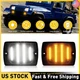 4PC Smoked Bumper Signal+Fender Side Marker Light For Jeep 1987-1995 Wrangler YJ
