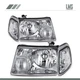 Headlights Assembly Pair For 2001-2011 Ford Ranger Chrome Housing Clear Lens