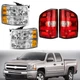 Headlights + Red Tail Light Set For 2007-2013 Chevy Silverado 1500 2500HD 3500HD Headlights + Red Tail Light Set For 2007-2013 Chevy Silverado 1500 2500HD 3500HD