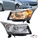 PC*2 Chrome Headlights For 11-15 Chevy Cruze Sedan 4-Door Headlamps Left+Right