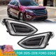 Pair LED Front Bumper Clear Fog Light For Ford Edge 2015-2018 Driving Lamp DRL