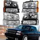 For 2003-2006 Chevy Chevrolet Silverado Avalanche Headlights Bumper Lamps 03-06