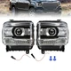 Black For 2014 15 16 17 2018 GMC 1500 Sierra 2500HD Projector Headlights Lamps