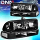 FOR CHEVY S10/BLAZER 1998-2004 BLACK/CLEAR HEADLIGHT+BUMPER SIGNAL LIGHT