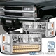 Fits 1994-1998 Chevy C/K Suburban Silverado Headlights+LED Bumper Corner Lamps