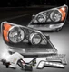 For 08-10 Honda Odyssey Black Halogen Headlight Lamp w/LED DRL Signal+Xenon HID