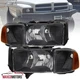Black Fit 1999-2002 Dodge Ram 1500 2500 3500 Headlights+Corner Signal Lamps