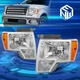 For 09-14 Ford F-150 Pickup Chrome/Amber Headlights Headlamps Replacement Pair