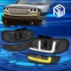 For 01-07 GMC Sierra/Yukon Denali LED DRL Smoked Housing Clear Corner Headlights