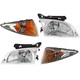 Headlight Set For 2000-2002 Chevrolet Cavalier with Corner Lights Left and Right Headlight Set For 2000-2002 Chevrolet Cavalier with Corner Lights Left and Right