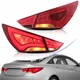 Pair LED Tail Lights For HYUNDAI SONATA 2011-2013 2014 Smoked&Red Lens Rear Lamp