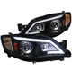 Black Fits 2008-2011 Subaru Impreza Wrx Outback Led Strip Projector Headlights