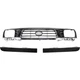 For 1995-1997 Toyota Tacoma Grille Chrome & Black Bumper Filler Front Set of 3