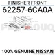 622576CA0A Genuine Nissan FINISHER-FRONT 62257-6CA0A
