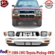 Front Bumper Face Bar Chrome & Headlight Set Kit For 1989-1991 Toyota Pickup 4WD