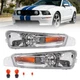 For Ford Mustang GT 05-09 Clear Front Bumper Lights Turn Signal Parking Lamps