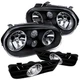Fits VW Golf GTI Black Headlights w/Built-in Fog Lamps+Clear Fog Lights+Switch