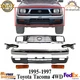 Front Bumper Chrome Steel Kit +Grille +Signal Lights For 1995-1997 Toyota Tacoma