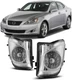 Pair Fog Lights Clear Lens For 2006-009 2010 Lexus IS250 IS350 Front Bumper Lamp
