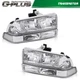 Headlights Bumper Lamps Fit For Chevy White Corner S10/Blazer Clear Chrome 98-04