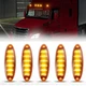 For Freightliner Cascadia 2008-23 5Pcs Amber LED Cab Roof Clearance Marker Light