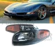 BLACK w/ CLEAR LENS BUMPER SIGNAL LIGHTS PAIR FOR CHEVY CORVETTE C5 1997-2004