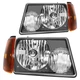 Fits 2001-2011 Ford Ranger Headlights Assembly Pair Black Housing Replacement
