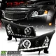 Black 2011-2016 Chevy Cruze DRL LED Strip Projector Halo Headlights Lamps 11-16